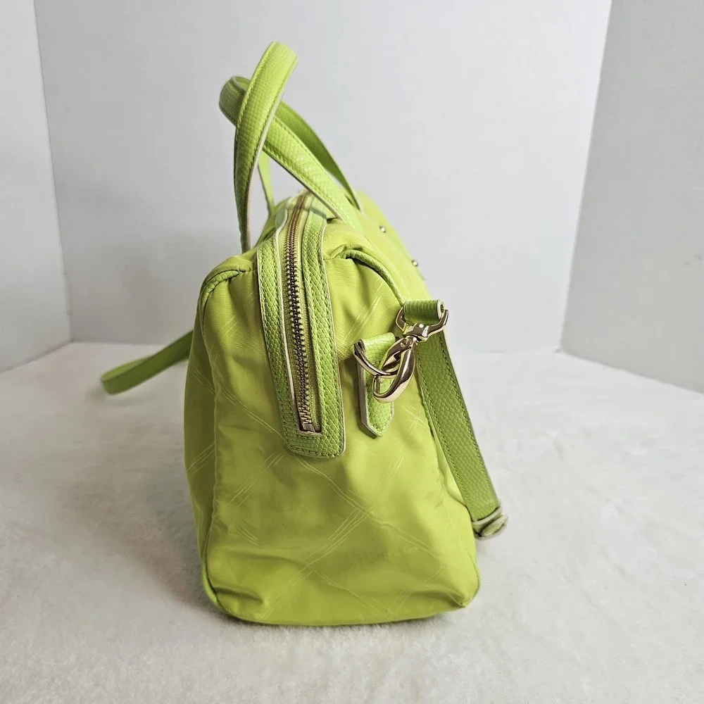Vera Bradley MARLO Preppy LIME CITRINE GREEN Purse Nylon Satchel Crossbody 13x9